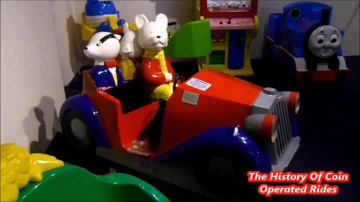 1990s Photo-Me Coin Operated Car Kiddie Ride – Rupert The Bear