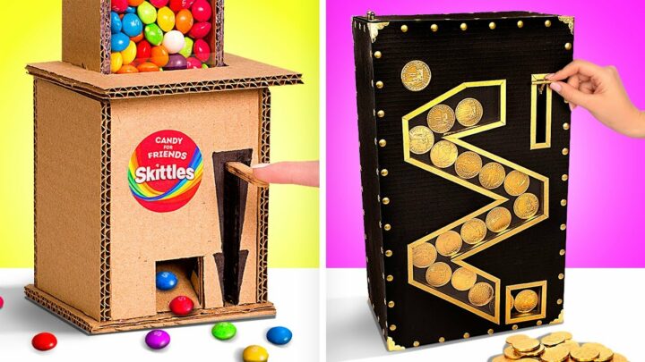 DIY Candy Vending Machines Out Of Cardboard