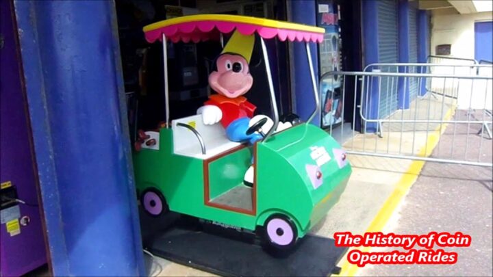 2000s Coin Operated Golf Kart Kiddie Ride – Mickey Mouse