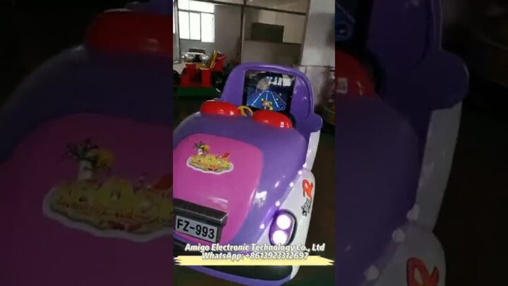 Coin operated kiddie ride machine, can swing and play driving game
