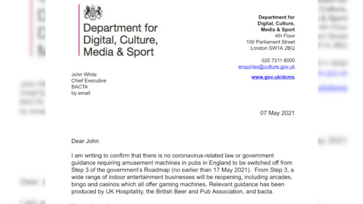 DCMS confirms machines can be played from May 17